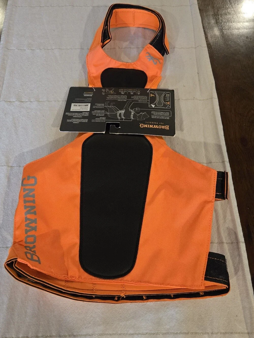 Browning Pet Products Chest Protection Vest Neoprene Reflective Orange/Black L